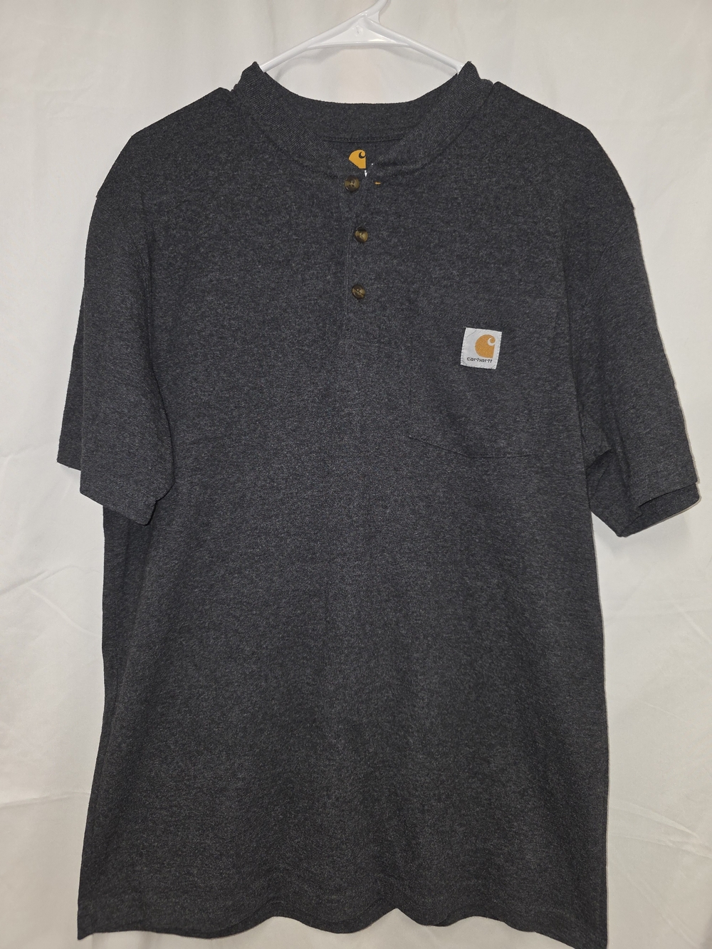 Carhartt Men’s Dark Gray Short-Sleeve Henley Pocket T-Shirt